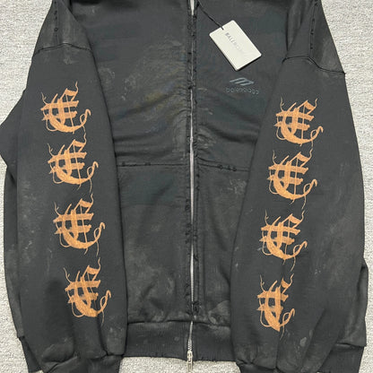 Balenciaga new Sanskrit vintage zipper hoodie jacket