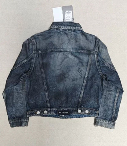 Balenciaga 23ss mud stained, denim jacket - DMC