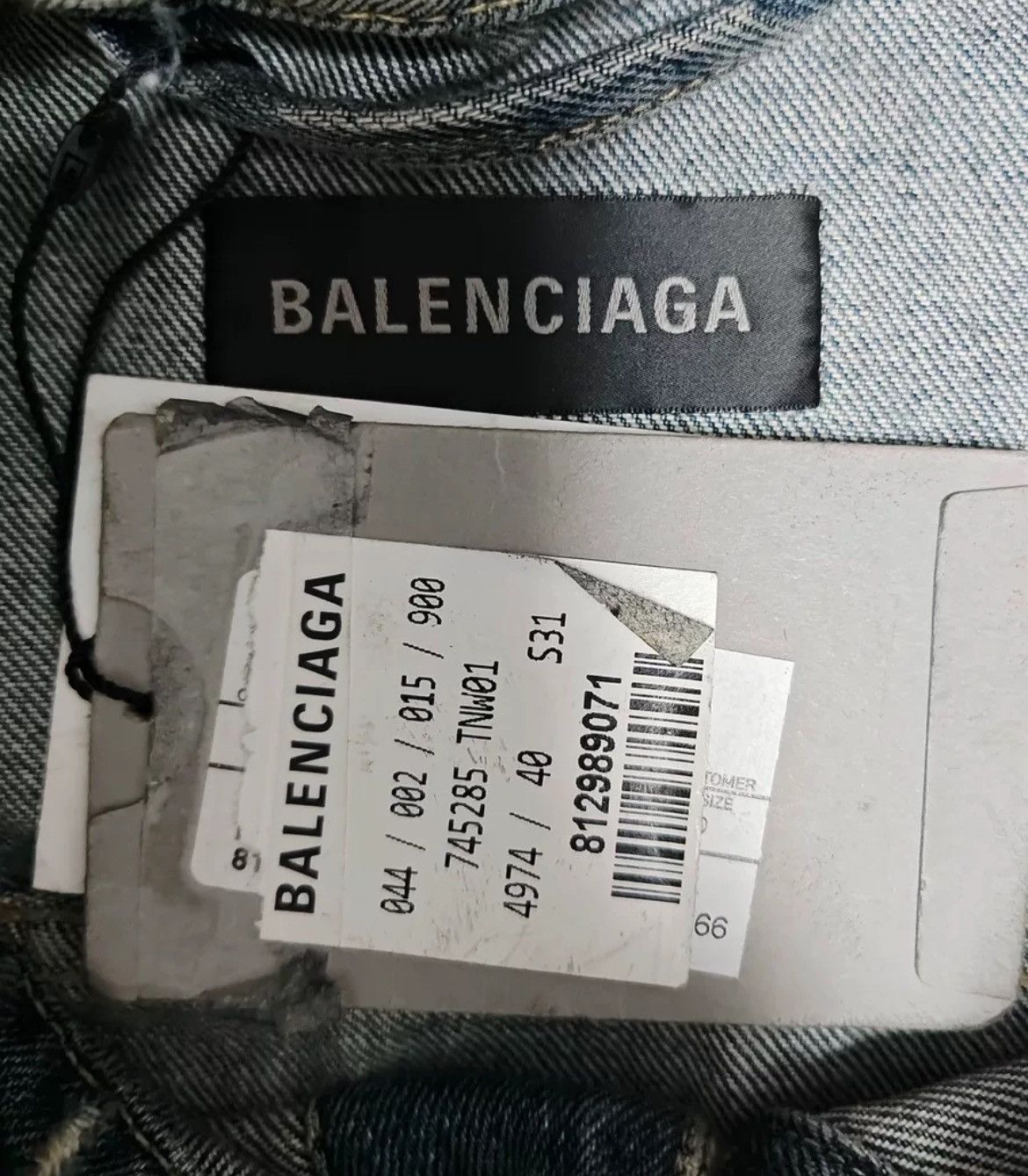 Balenciaga 23ss mud stained, denim jacket - DMC