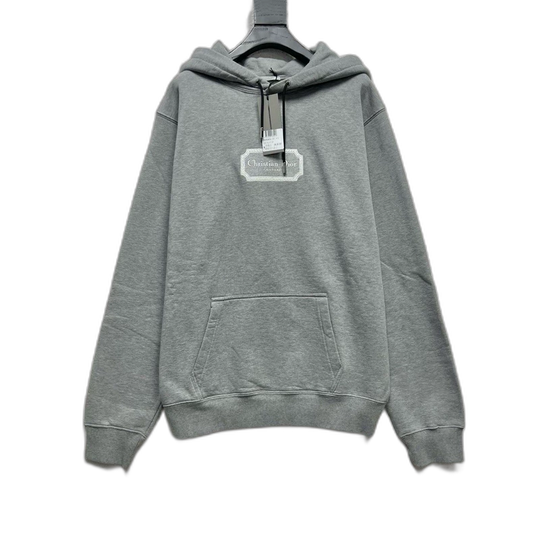 Dior Gray Embroidered Logo Hoodie