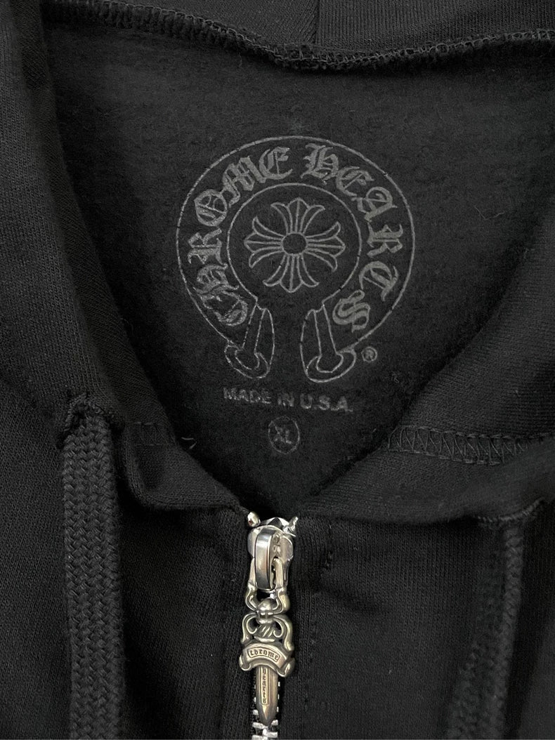 Chrome Hearts Black Zippered Hoodie Jacket