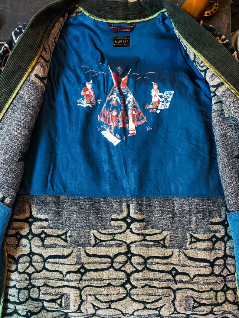 KAPITAL KOUNTRY Wool Silk Kimono Cardigan