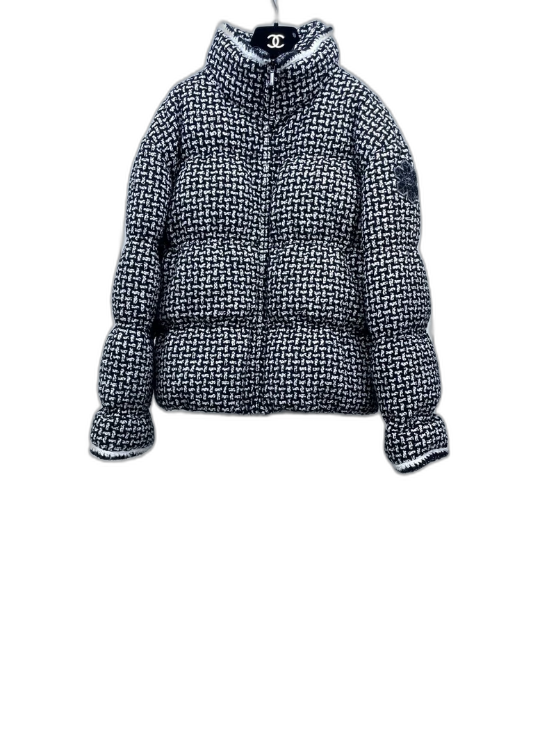 Chanel Black and White Puffer Jacket