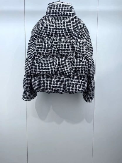Chanel Black and White Puffer Jacket