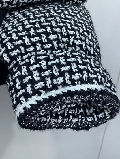 Chanel Black and White Puffer Jacket