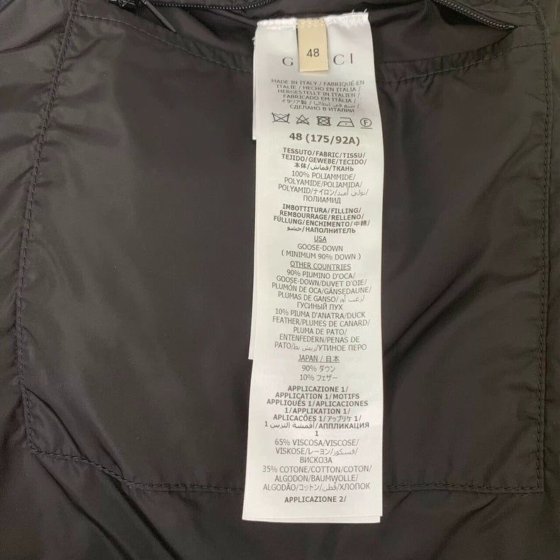 Gucci Logo Decorated Green Puffer Vest