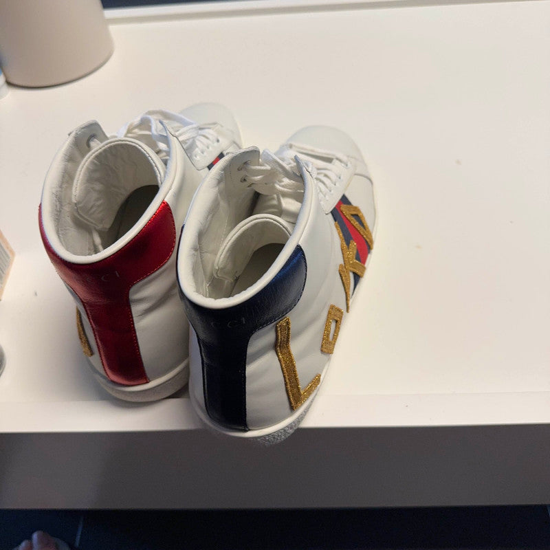 Gucci Ace Series High-Top Sneakers in White 0079