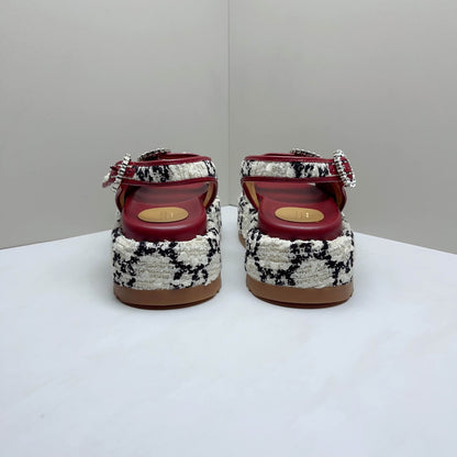 Gucci GG Tweed Waterproof Platform Sandals 0079
