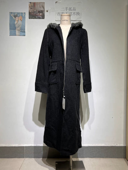 Vintage Prada Long Hooded Wool Coat