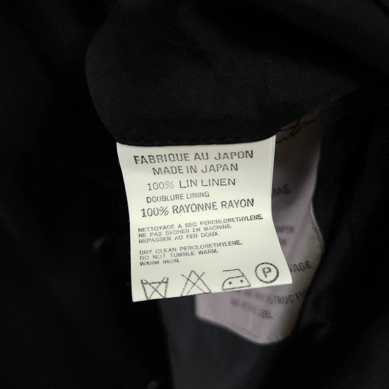 Yohji Yamamoto Black Linen Jacket