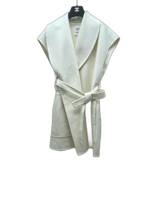 White Cashmere Sleeveless Top from Hermes