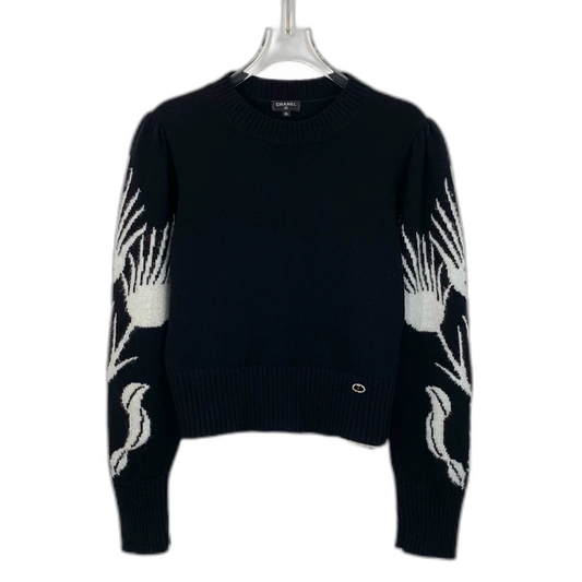 Chanel Black Winged Cashmere Sweater