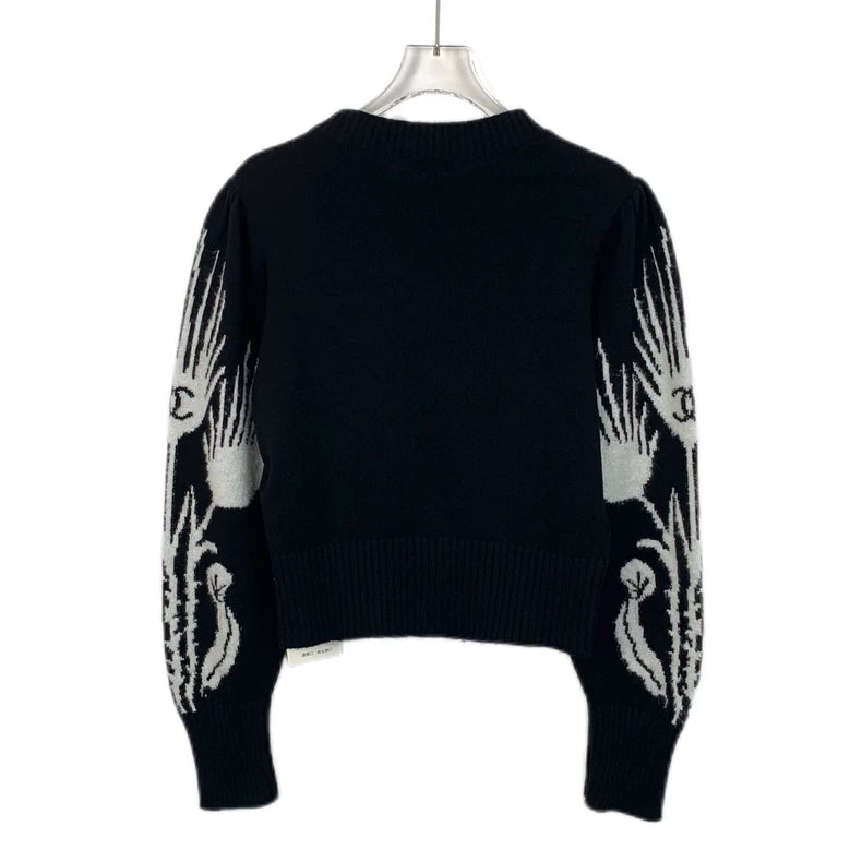 Chanel Black Winged Cashmere Sweater