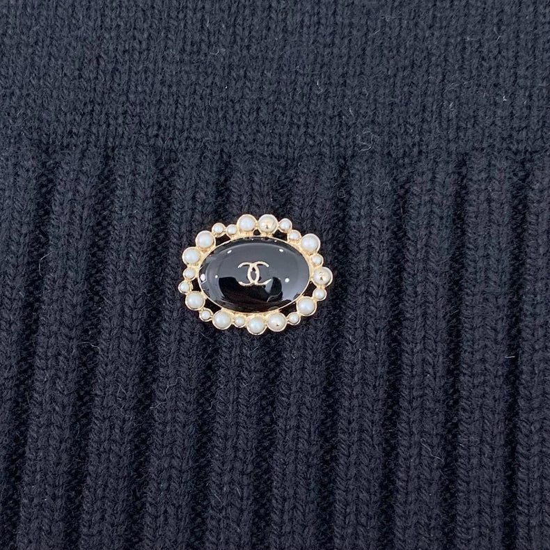 Chanel Black Winged Cashmere Sweater