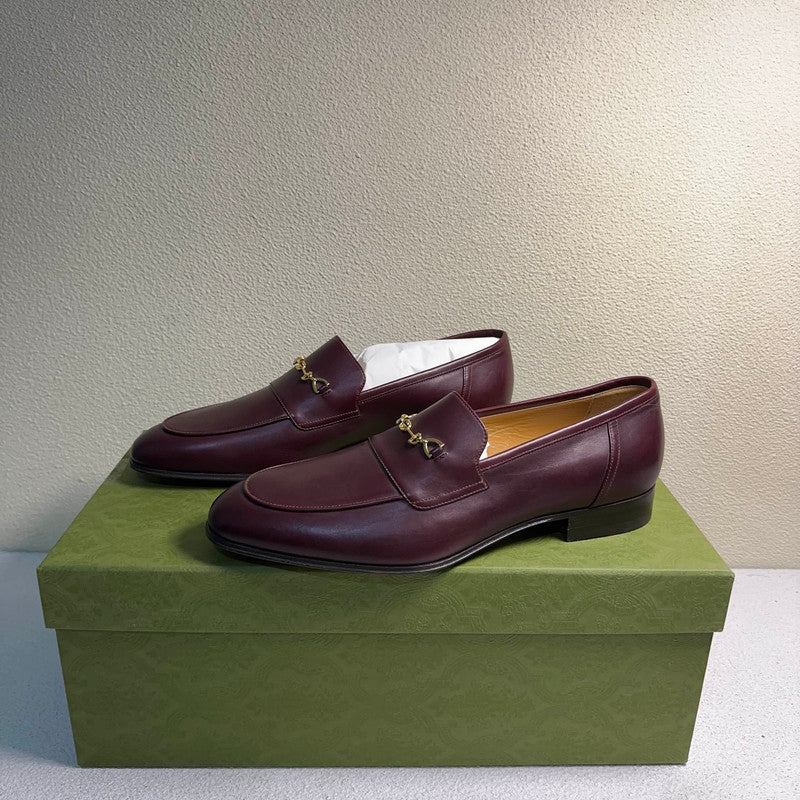 Gucci Maroon Horsebit Casual Shoes for Men 0079