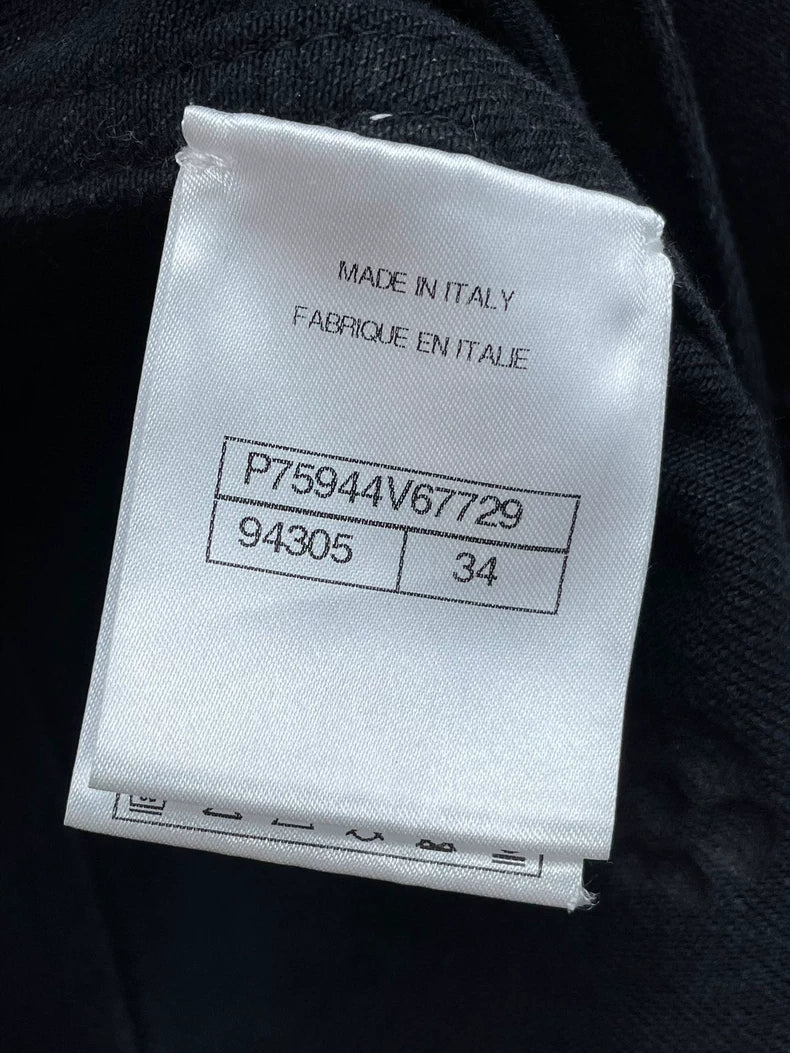 Chanel Black Camellia Denim Blazer