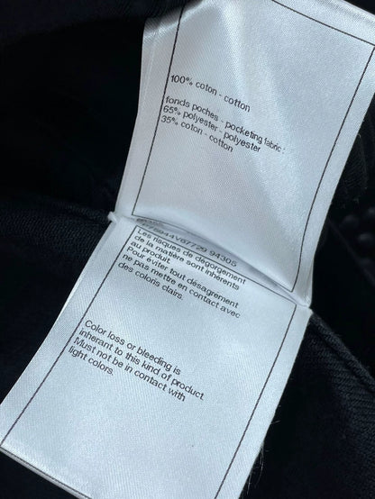 Chanel Black Camellia Denim Blazer