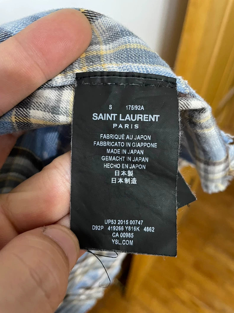 Saint Laurent SLP Plaid Cotton Shirt