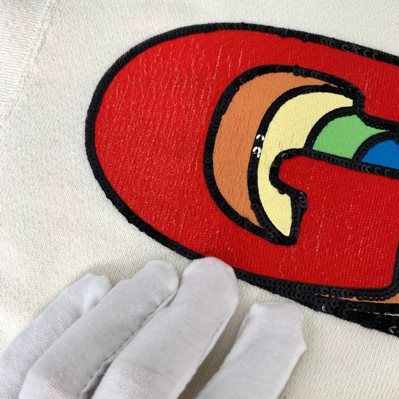 Gucci Logo Embroidered White Sweatshirt