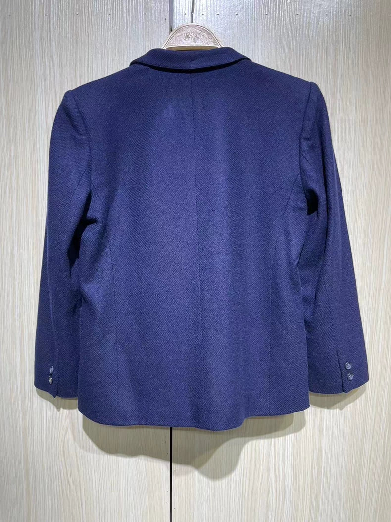 Vintage Blue Casual Blazer Jacket