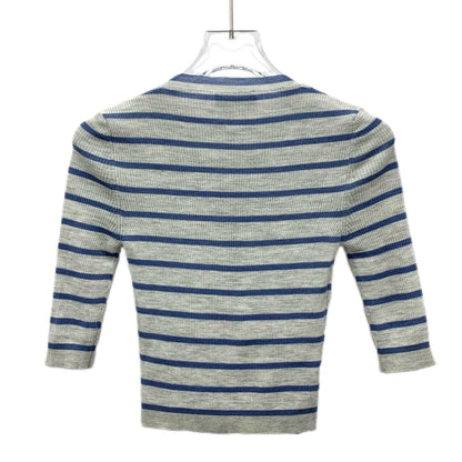 Prada Striped Wool Crew Neck Knit Top