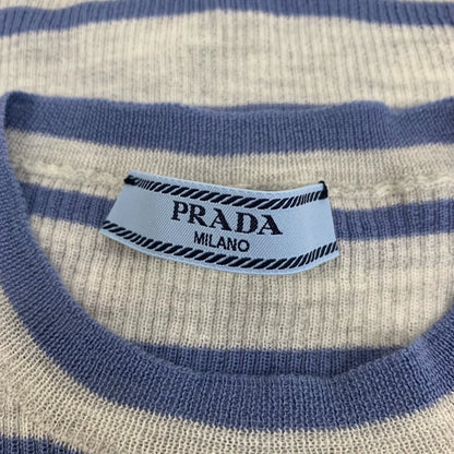 Prada Striped Wool Crew Neck Knit Top