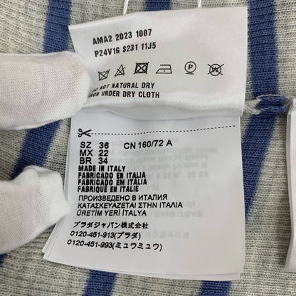 Prada Striped Wool Crew Neck Knit Top