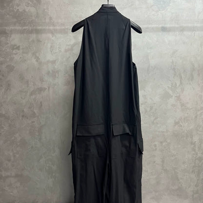 Rick Owens Black Sleeveless Jumpsuit with Pockets