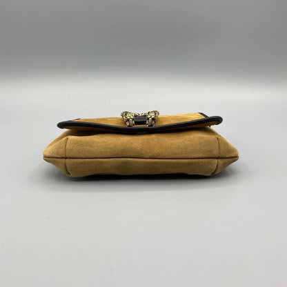 Gucci Suede Tiger Head Shoulder Bag