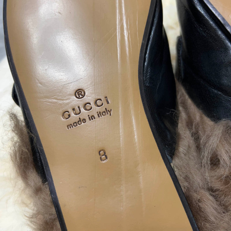 Gucci Black Fur-Lined Loafers for Men 0079