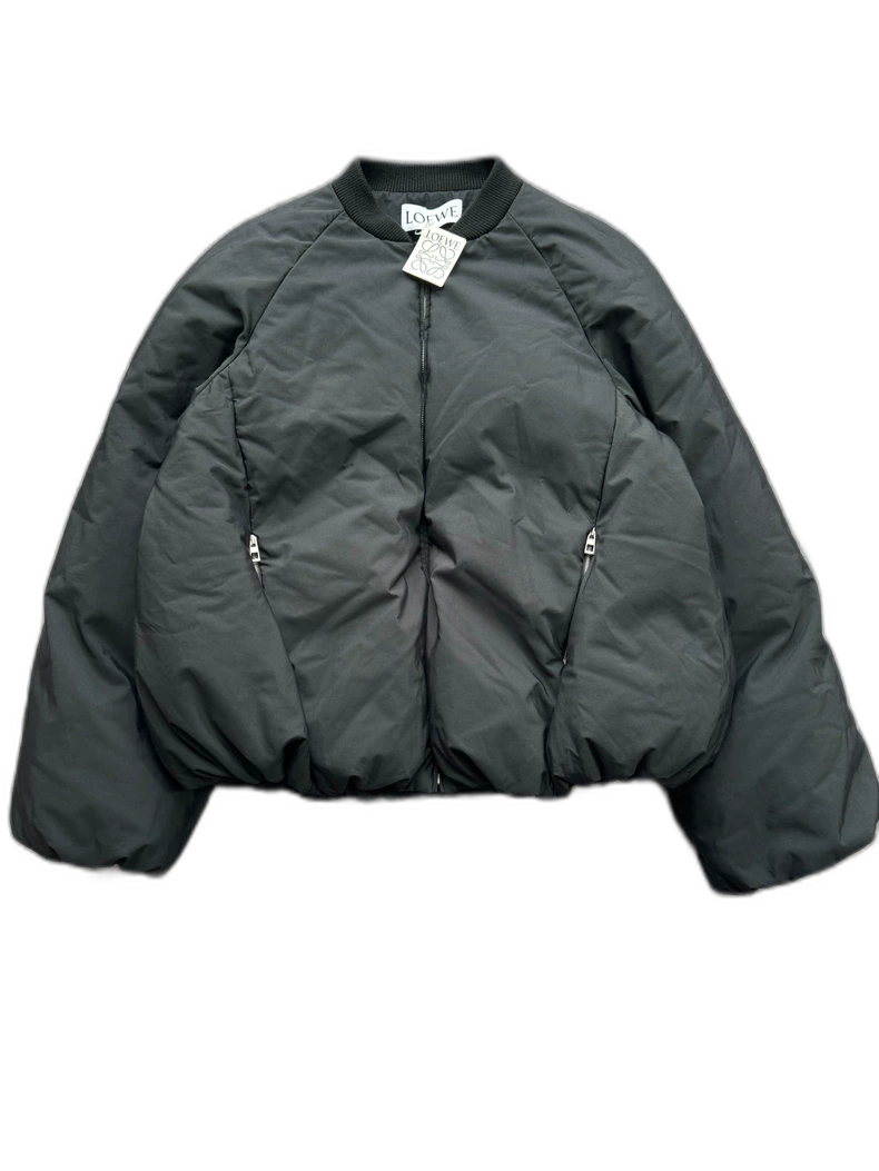 Loewe Black Puffer Jacket with Leather Tag