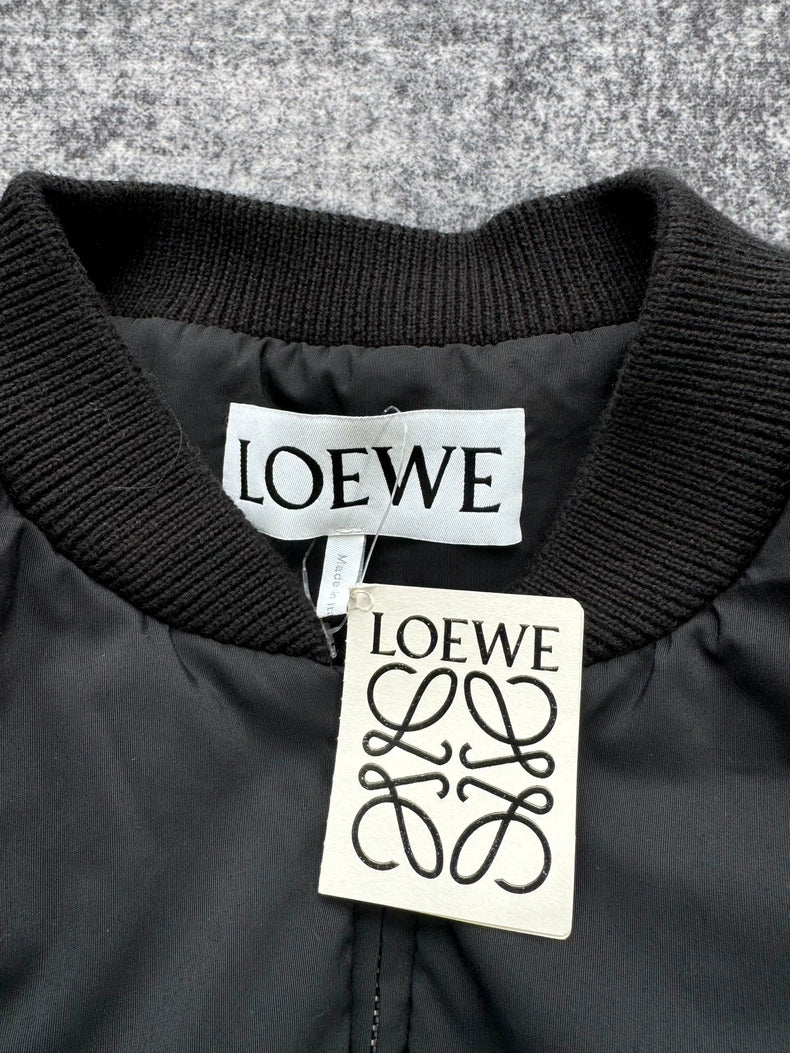 Loewe Black Puffer Jacket with Leather Tag
