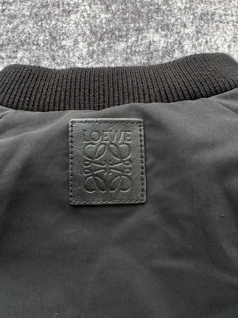 Loewe Black Puffer Jacket with Leather Tag