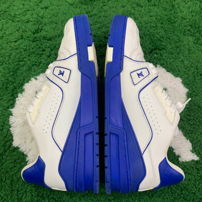 Louis Vuitton Trainer Sport Sneakers in White and Blue 0079
