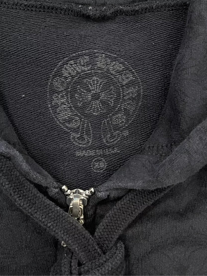 Chrome Hearts Black Hoodie with Silver Zipper