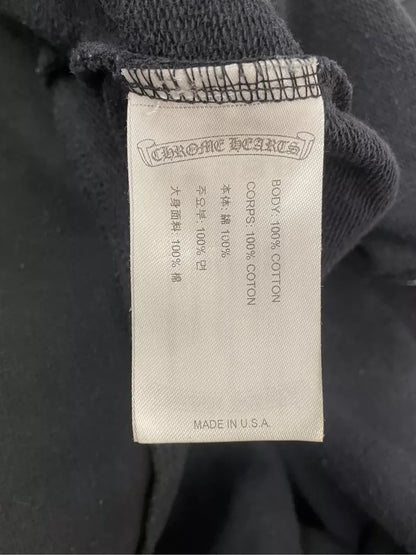 Chrome Hearts Black Hoodie with Silver Zipper