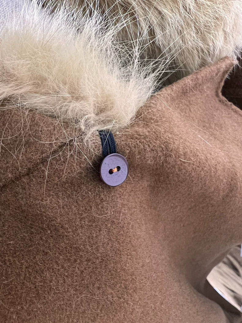 Vintage Givenchy Long Wool Coat with Fur Collar