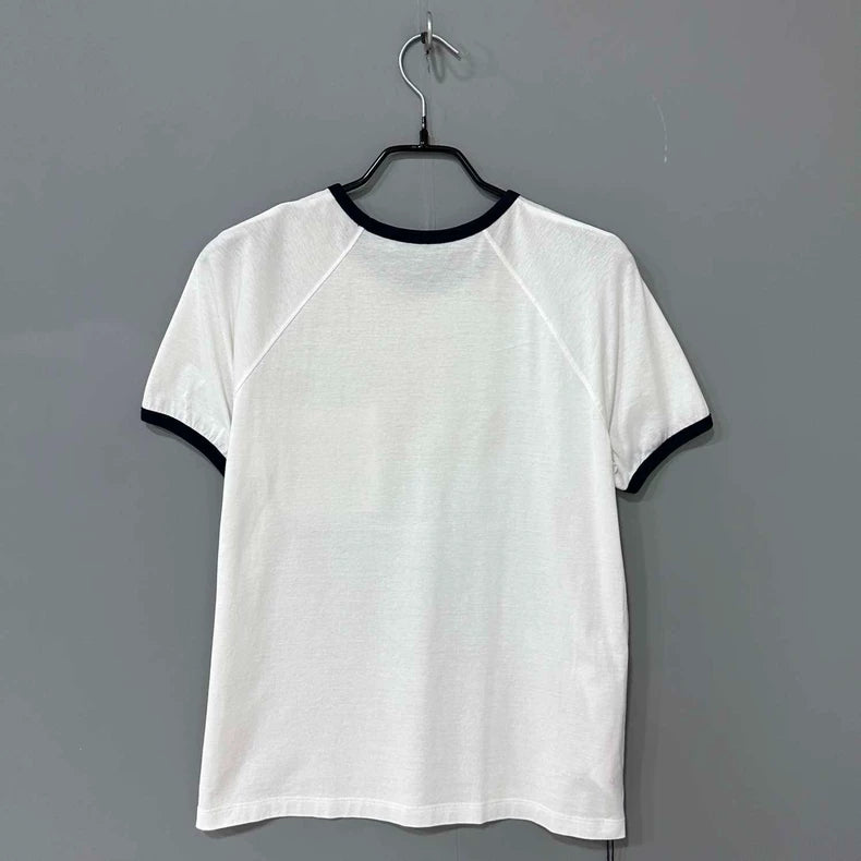 Prada Triangle Logo White Short Sleeve Tee