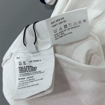 Prada Triangle Logo White Short Sleeve Tee