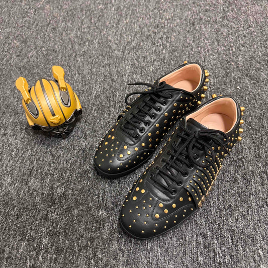 Gucci Spiked Black Casual Sneakers for Men 0079