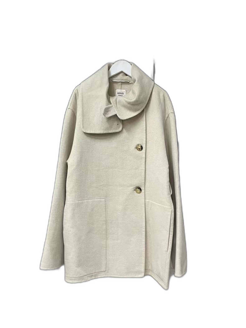 Hermes Cream Overcoat