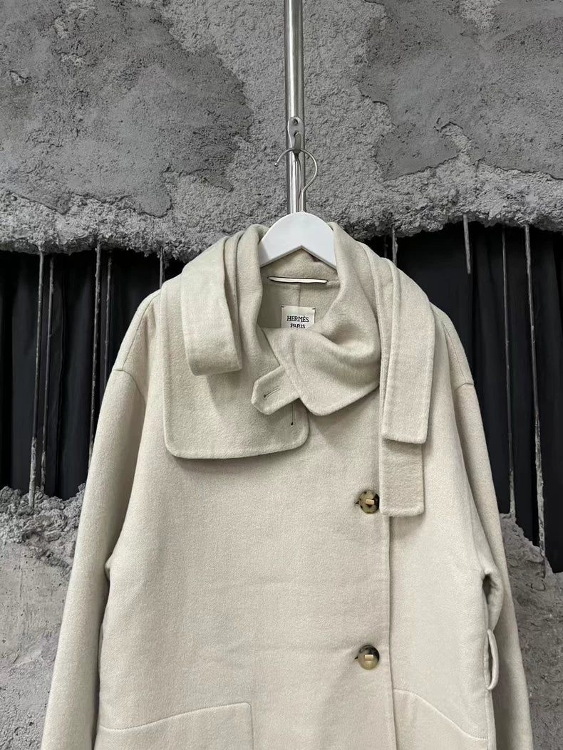 Hermes Cream Overcoat
