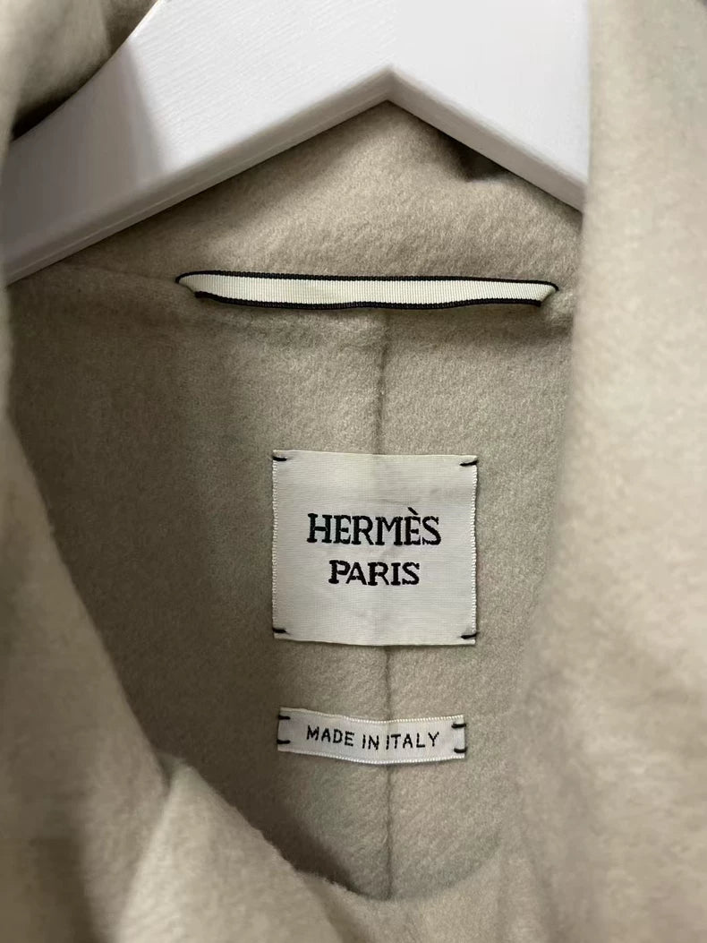 Hermes Cream Overcoat