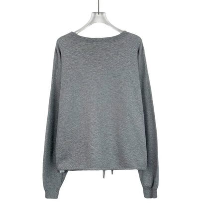 Celine Gray Logo Print Long Sleeve Sweatshirt