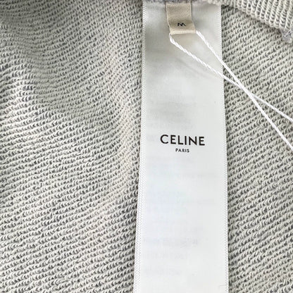 Celine Gray Logo Print Long Sleeve Sweatshirt
