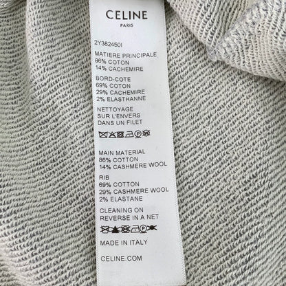 Celine Gray Logo Print Long Sleeve Sweatshirt