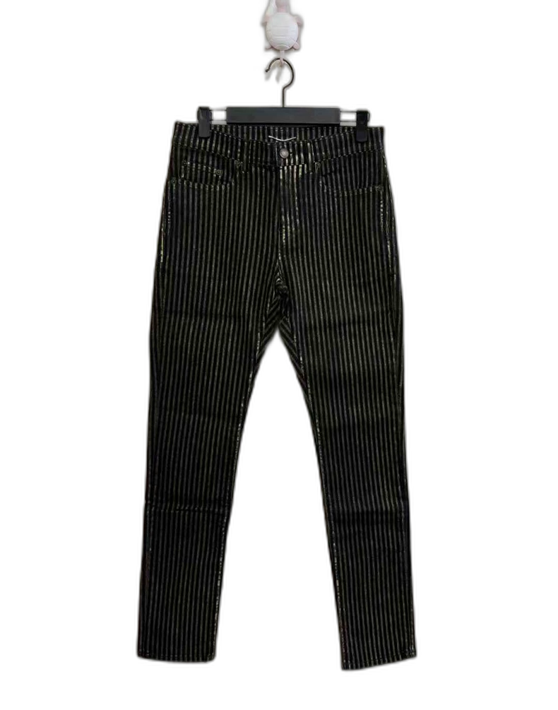 Saint Laurent Black Striped Logo Jeans
