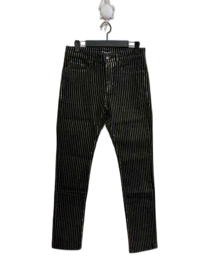 Saint Laurent Black Striped Logo Jeans