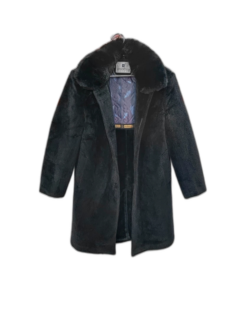 Givenchy Classic Black Fur Collar Coat