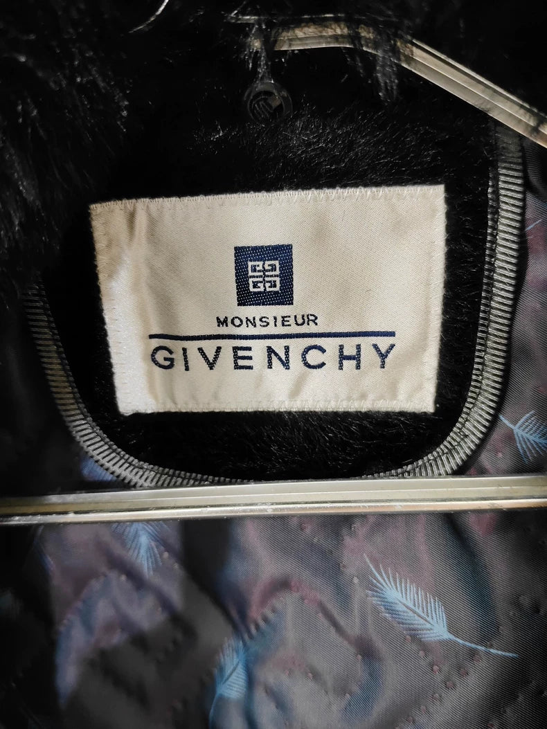 Givenchy Classic Black Fur Collar Coat